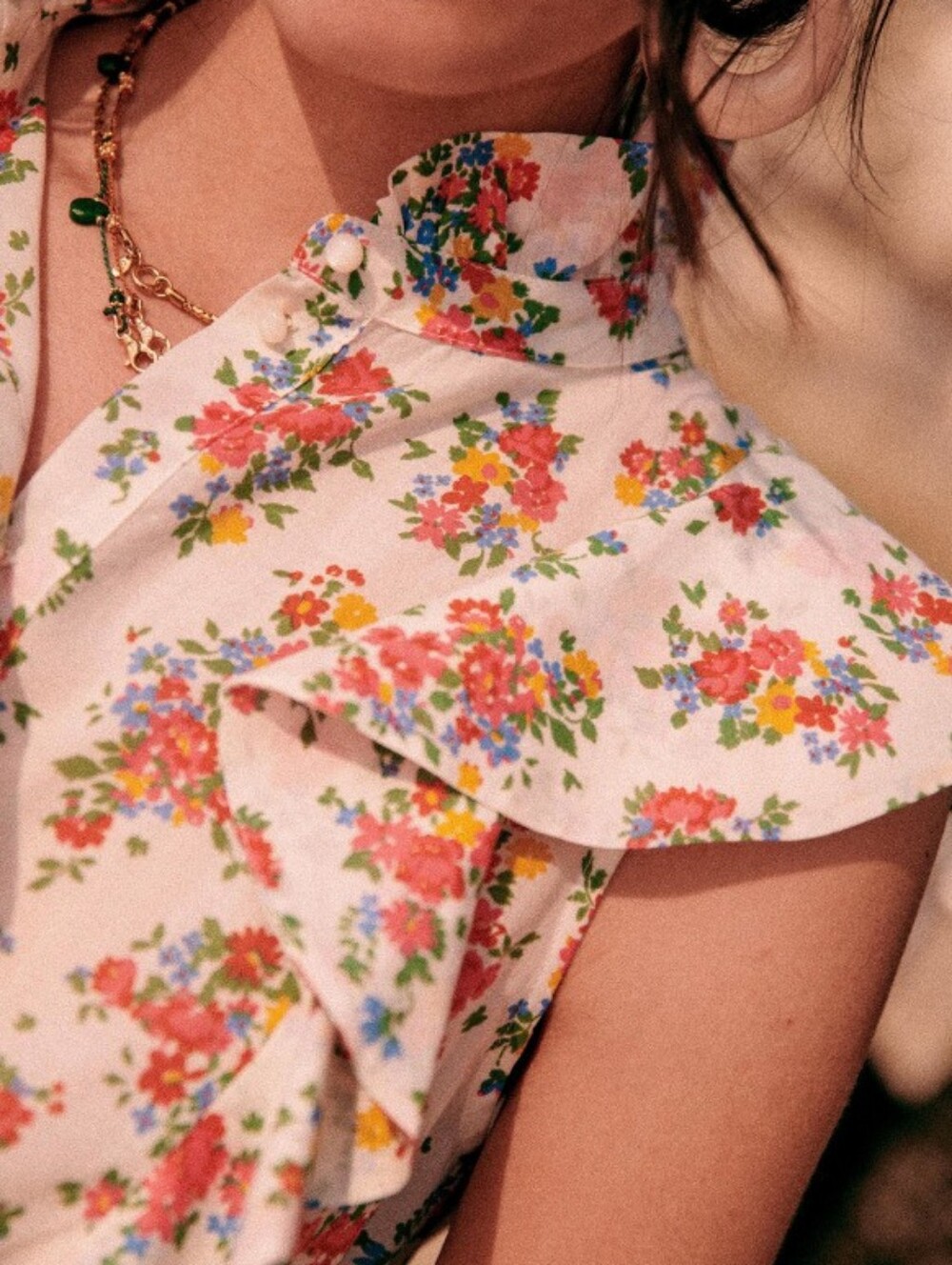 NWT Sézane Ruffled Floral Sleeveless Blouse / Top - Picture 5 of 13